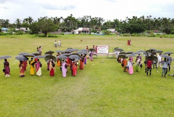Monsoon : Assam Rifles distributed Umbrellas and Tarpaulins to needy people 