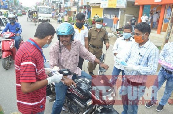 Public without masks fined in Agartala