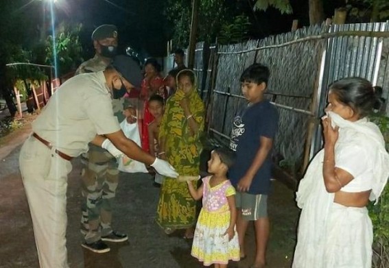Purvaudaya NGO distributed food on Saturday night across Agartala