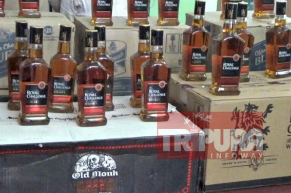 Auto seized with illegally carrying foreign liquor bottles