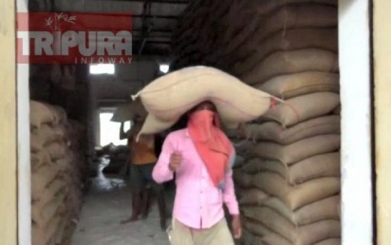 'Face Cover' work culture maintained by FCI workers in Tripura 