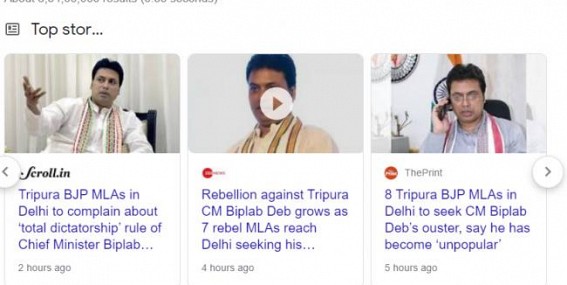 National Media eyes for Tripura BJP's Political Crisis over demand of removal of Biplab Deb from Chief Ministry 