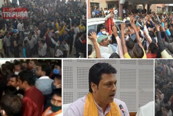 Cornered Biplab broke down in Crying in Press Meet over â€˜Biplab Hotaoâ€™ Revolt of majority MLAs, Kariyakartas : Called for urgent rally in on Dec 13, agreed to 'Quit CM Post' if people want 