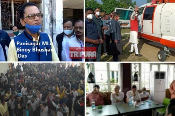 Majority BJP MLAs boycott Biplab Deb across Tripura, after Biplabâ€™s Nov 25 Bâ€™day Helicopter visit in Udaipur, Udaipur MLAs boycotted, today local MLA Binay Bhusan Das boycotted Biplab at Panisagar
