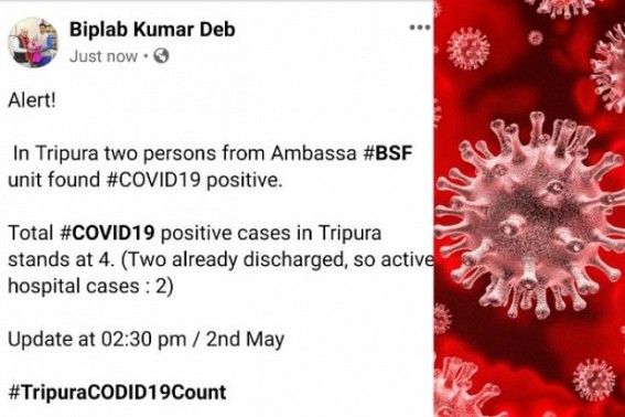 2 BSF Jawans tested COVID19 Positive in Tripura : State remains no more 'COVID-Free'