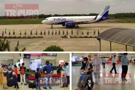 Domestic Flight services resumed in Tripura today : Indigo flights lands in Agartala MBB Airport with 166 stranded passengers from Kolkata NSCBI Airport  