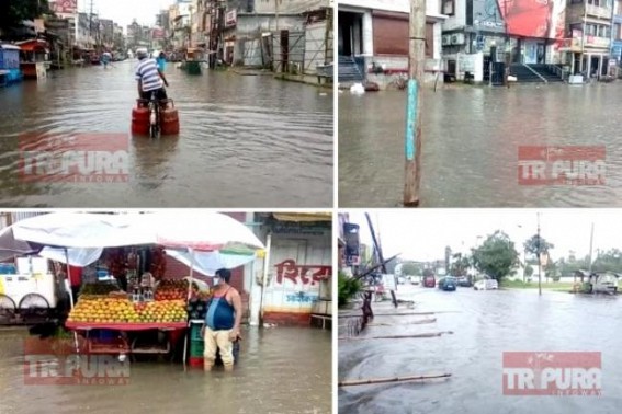 Flooded roads and high-water Levels hit daily lives in Capital City Agartala as heavy rain batters Tripura : Normal lives disrupted