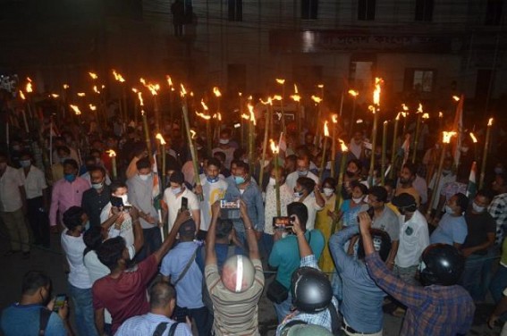 Congress sets nationwide agitation against Farm Bill 2020,  torchlight procession in Agartala 