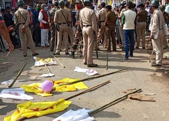 Tripura Police interrupted CPI-M's procession by misusing lathi-charge 
