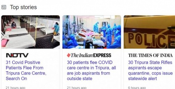 Tripura's COVID Patients' Escaping News turned a viral 'National' News 