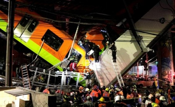 23 dead in Mexico City underground rail bridge collapse 
