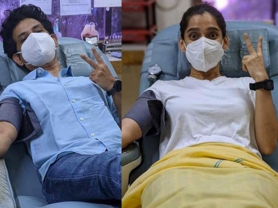 Priya Bapat donates blood after Covid recovery
