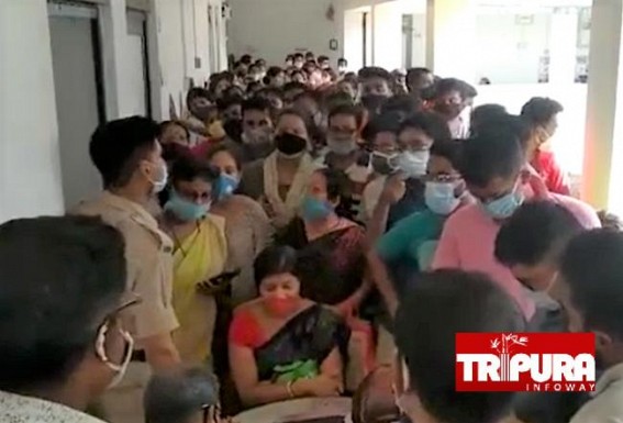 Vaccine Crisis in Tripura : Chaos in Belonia Vaccine Centre as Public turned Furious against Health Workers 