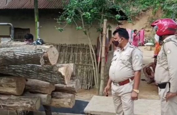Huge numbers of timber were detained by forest officials while smuggling through Kamalasagar
