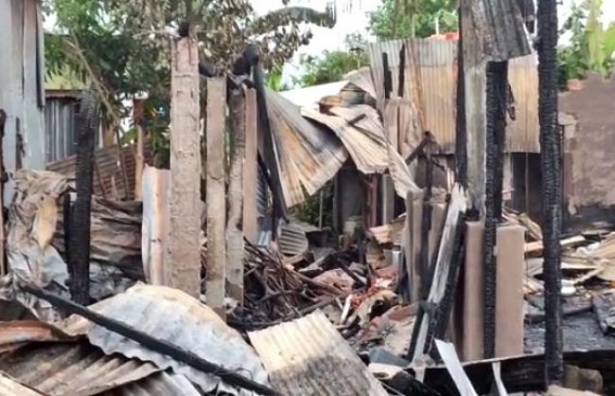 House set on fire at Border Golchakkar area, Agartala 