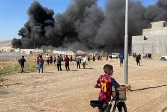 Massive fire engulfs camp for displaced persons in Iraq