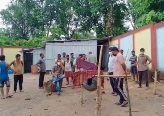 Locals obstructed the renovation work of the dumping station in Teliamura