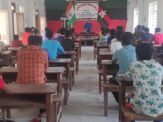 Assam Rifles organized an awareness campaign for Manu Higher Secondary School in Sabroom 