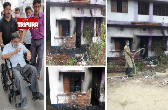 Biplab Deb's Goonda-Raj ! After Attacking Badal Choudhury, BJP goons burnt CPI-M Party Office at Hrishyamukh 