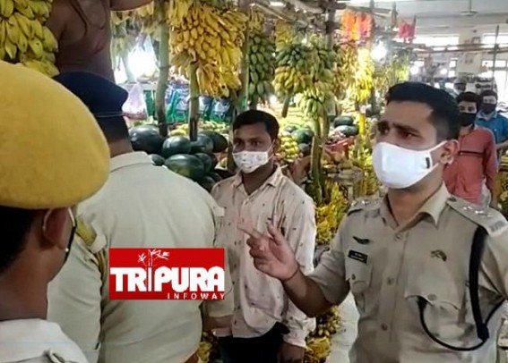 SDPO Ramesh Yadav conducted mask enforcement drive in Agartala