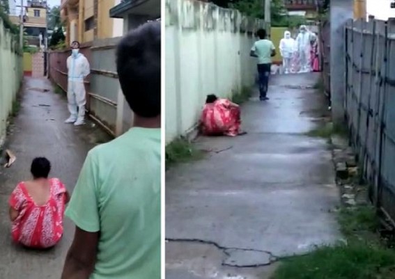 Viral Video : Negligence of State Govt Health Staff led Covid Serious Patient to Crawl on Road 
