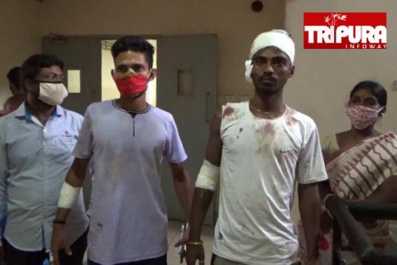 Two youths were severely injured after being beaten by TSR with sticks at Ramthakur Sangha area (Agartala) for Not Wearing Helmet