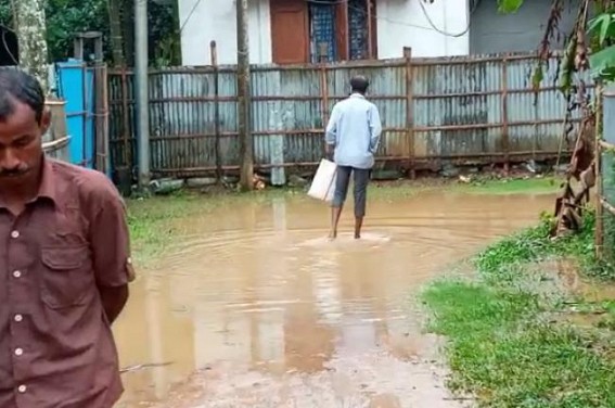 Water-logging hits normal lives after few splashes of rain in Belonia