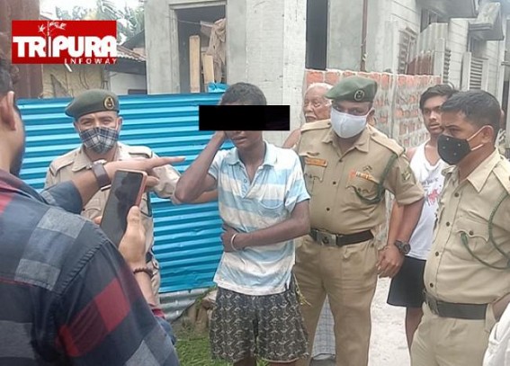 Thief caught red-handed by locals from Ramnagar area, Agartala