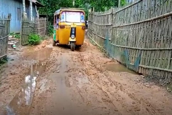 Pathetic road condition reported in Bishalgarh : Roads remained dilapidated for years 