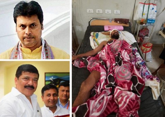Tripura's Split BJP's Tremor Causing Violence in State : BJP youth leader was severely beaten up, hospitalized after he Worked for MLA Sudip Barman's Covid-Relief Camp