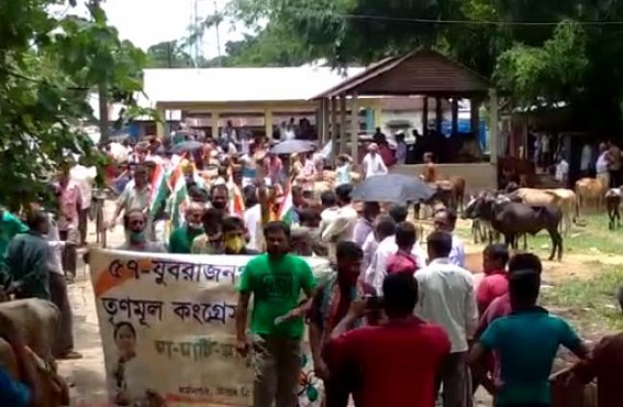 Protests in Tripura by Trinamool Congress over House Arrest of I-PAC team