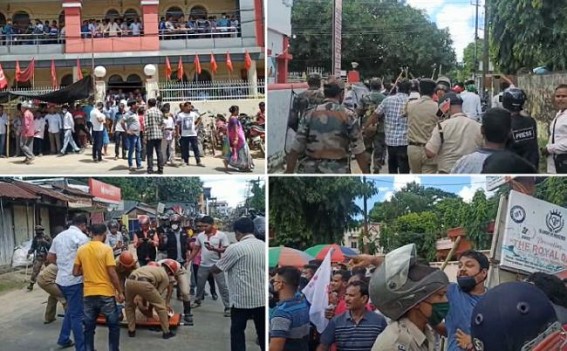Political Riot hits Udaipur : BJP, CPI-M's bloody Clash after BJP held Unprecedented Attacks in CPI-M's Programme : 1 BJP worker Seriously Injured : CPI-M's Party Office, Vehicles Vandalized