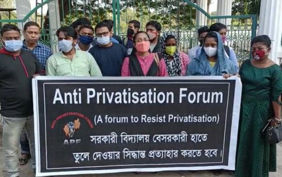 Protests in Tripura against Privatization of Tripura Govt Schools