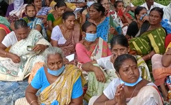 Tripura Jute Mill Pensioners protested seeking arrears clearance as per HC's Order