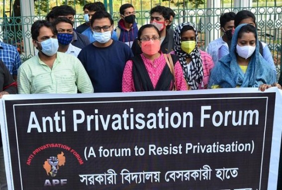 Protests staged against Privatization of School Education 