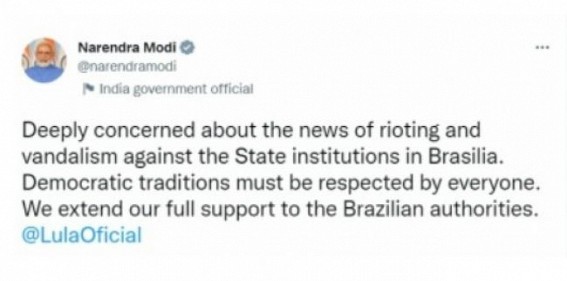 PM Modi expresses concern over Brazil riots