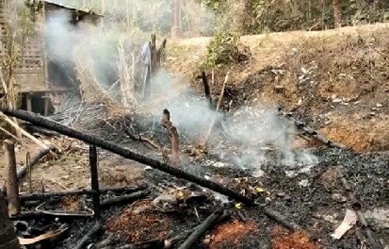 Poultry farm burnt to ashes in Belonia Ram Thakur Para, Animals burnt Alive : Family alleged Rivalry