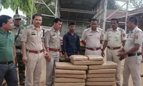 Smuggling via Khowai : 142 KG Dry Ganja Recovered from Assam Vehicle