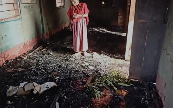 Fire Engulfed Anganwadi Center in Melaghar Fire Engulfed Anganwadi Center in Melaghar