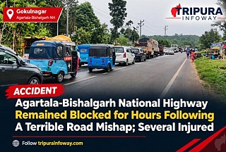 Agartala-Bishalgarh National Highway Remained Blocked for Hours Following A Terrible Road Mishap; Several Injured
