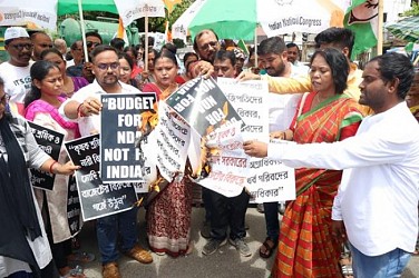 Congress protested against Union Budget. TIWN Pic July 26