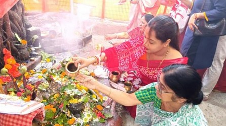 People rowed up at Shiva Temples in Agartala on Shiva Chaturdashi. TIWN Pic Feb 16
