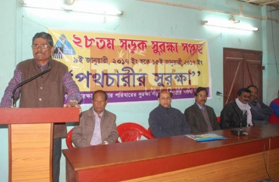 Ostentatious Road Safety Week celebrations held across Tripura amidst spurt of deaths 