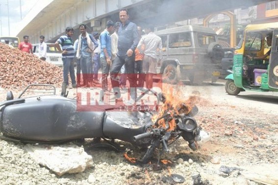 Man beaten with false allegation of child lifter in Agartala, bike burnt