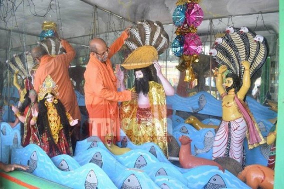 Preparation on peak to celebrate Janmastami