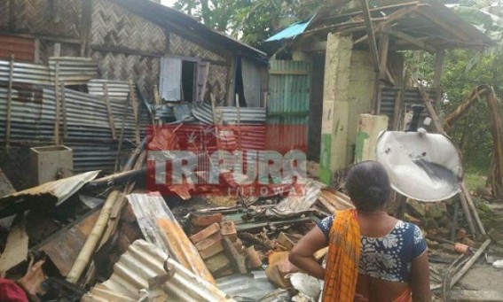 Cylinder blast burnt house, no death