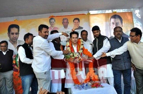 Pradyot Manikya felicitated as new Congress President in Tripura amid massive celebration