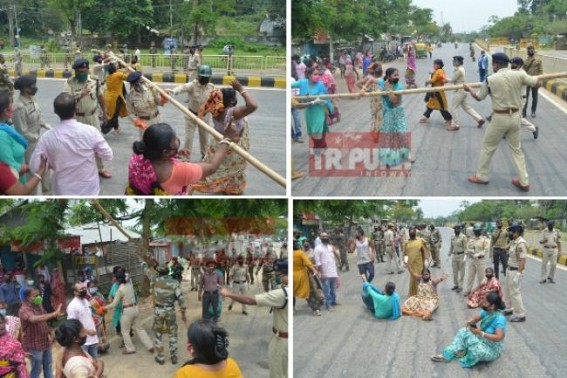 Mob gathering amid lockdown, demanding removal of COVID19 Treatment Centre from locality : Stone Pelting on Police by agitators ! Lathi Charge to control situation, minor injuries to few