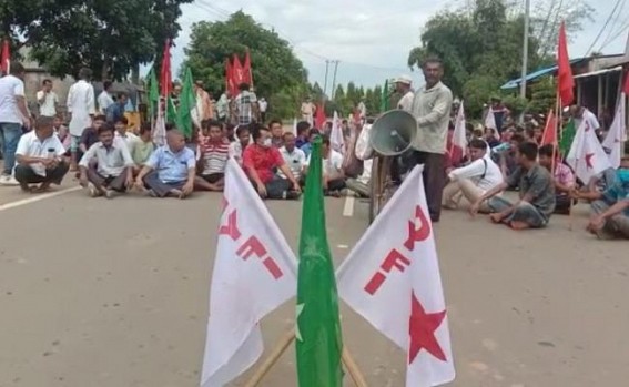 Over Hundred CPI-M activists were Arrested after Blocked National Highway in Protest against Petrol, Diesel Price hikes in Sabroom