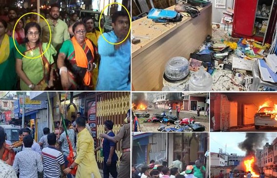 No Arrest of Political Rioters after 24 hours of News Offices, Party Offices Burning in Agartala : Main Accused Persons walked in BJP Rally's Front-Row : Drama Continues 
